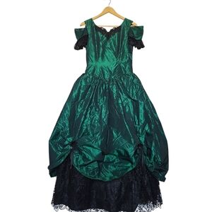Emerald Green Southern Belle Custom Handcrafted Gown Dress Medium 4-6